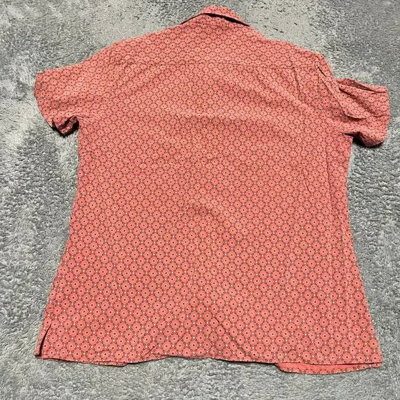 Fair Harbor Shirt Mens Medium Geometric Floral Short Sleeve Button Up - Picture 3 of 7
